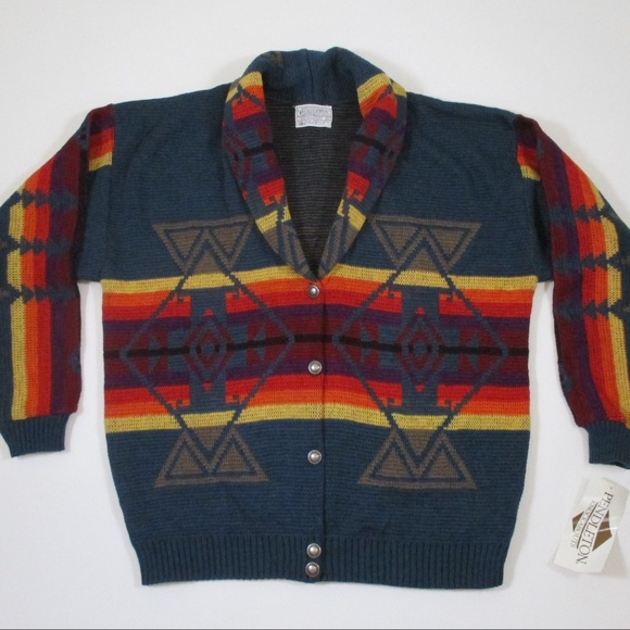 Pendleton Sweaters - New Vtg Pendleton Cardi Southwestern Tribal Ombre